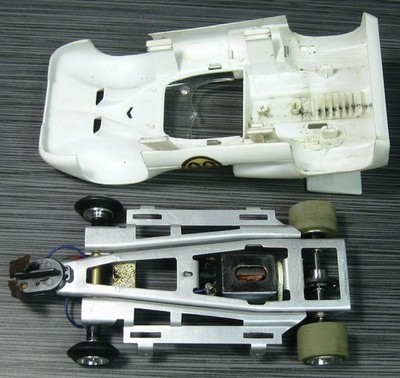 1960's SLOT CAR COX Chaparral 2E Chassis/Body Nice White Original