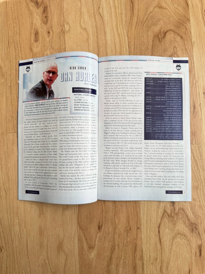 2025-26 UNIVERSITY OF CONNECTICUT UCONN HUSKIES MENS/WOMENS BASKETBALL YEARBOOK - Image 4 of 4