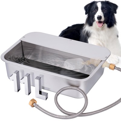 3Gal Automatic Dog Water Bowl Dispenser Large Breed Stainless Outdoor Water B...