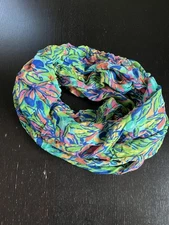Lilly Pulitzer One Size Multicolor Rayon Infinity Loop Scarf Sheer Tropical