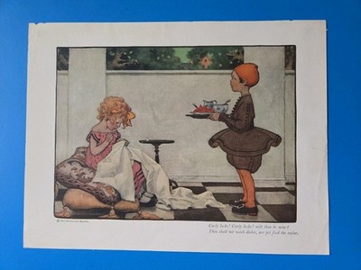 Jessie Wilcox Smith  CURLY LOCKS  Print 1920 Antique~10''×12'' Good Housekeeping 