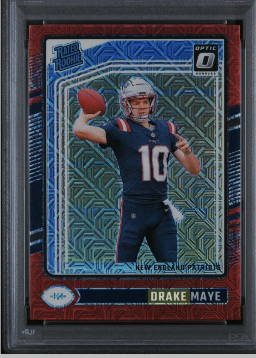 2024 Panini Donruss Optic - Rated Rookie Drake Maye #229 Red Mojo Prizm (RC)