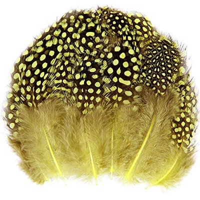  Spotted Feathers 120pcs 2-3inch Small Natural Bulk Guinea Pheasant Feather 