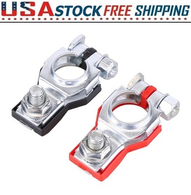 2PCS Car Battery Terminal Clamp Connectors Positive Negative Release Disconnect