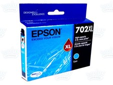 Genuine Epson 702XL Cyan DuraBrite Ultra Ink Cartridge WF3720 WF3730