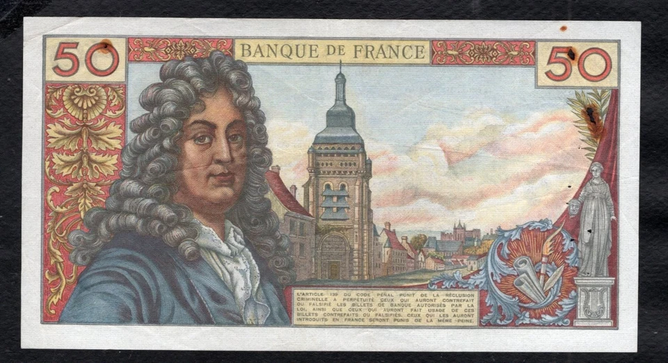 50 Francs Racine 7.6.1962 Etat TTB - Photo 2/2