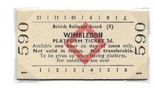 1966 Wimbledon  BRB(S) 3d Edmondson Platform Ticket Red Diamond