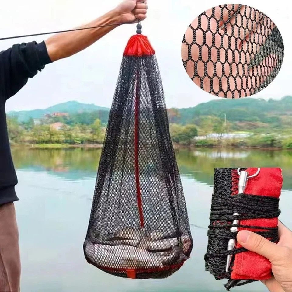 Foldable Fishing Net Bag Bundle Mouth Fishing Gear Fishing Supply