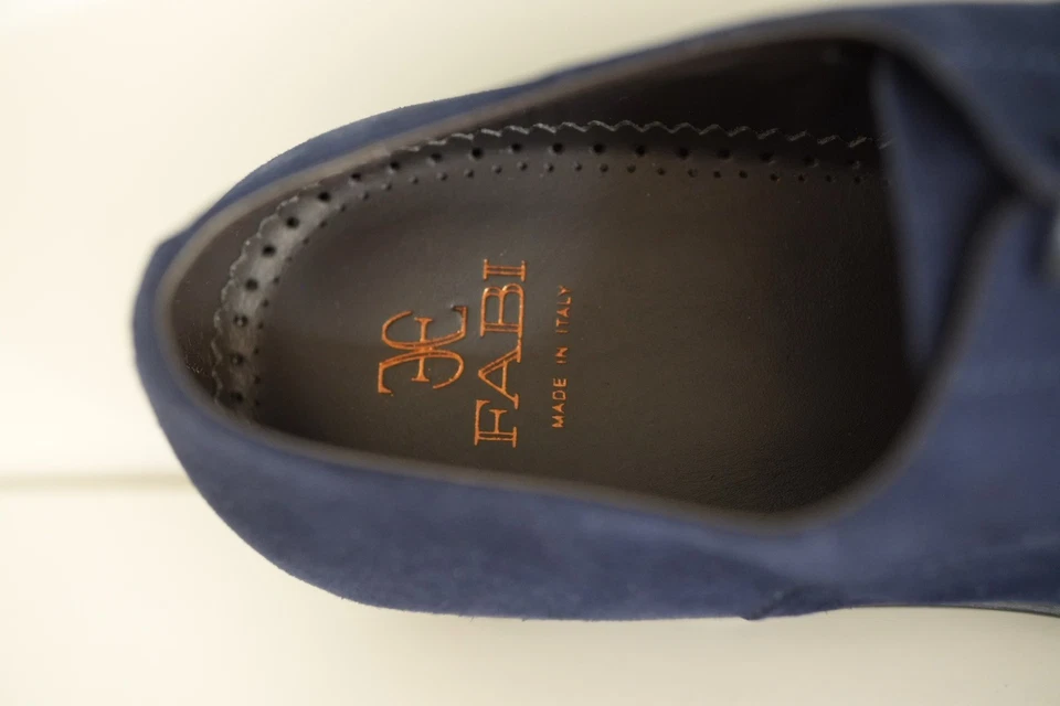 Premium Designer Fabi Navy Dark Blue Loafer Dress Shoes Mens EU 43 US 10 Italy - Image 4 of 4