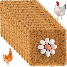 Zhengmy 12 Pcs Chicken Nesting Pads Set Washable Nest Box Bedding Artificial Gra