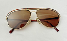 Vtg Tura MOD-112 Aviator Sunglasses Mens Size 54 18 140 Gold Tone Metal Japan