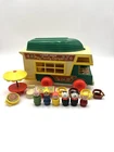 Vtg 1970's Fisher Price #994 Little People Family RV CAMPER PLAY SET