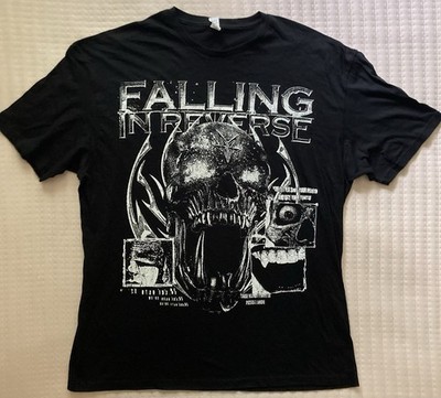 Falling In Reverse Band T Shirt Men s XL Black Cotton Concert Merch