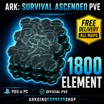 Ark Survival Ascended PvE 1800 Element 1.8M Dust Free Delivery All Maps
