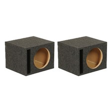 QPower QBASS Dual Vented 12 In Single Subwoofer Enclosure Box, Charcoal 2 Pack 