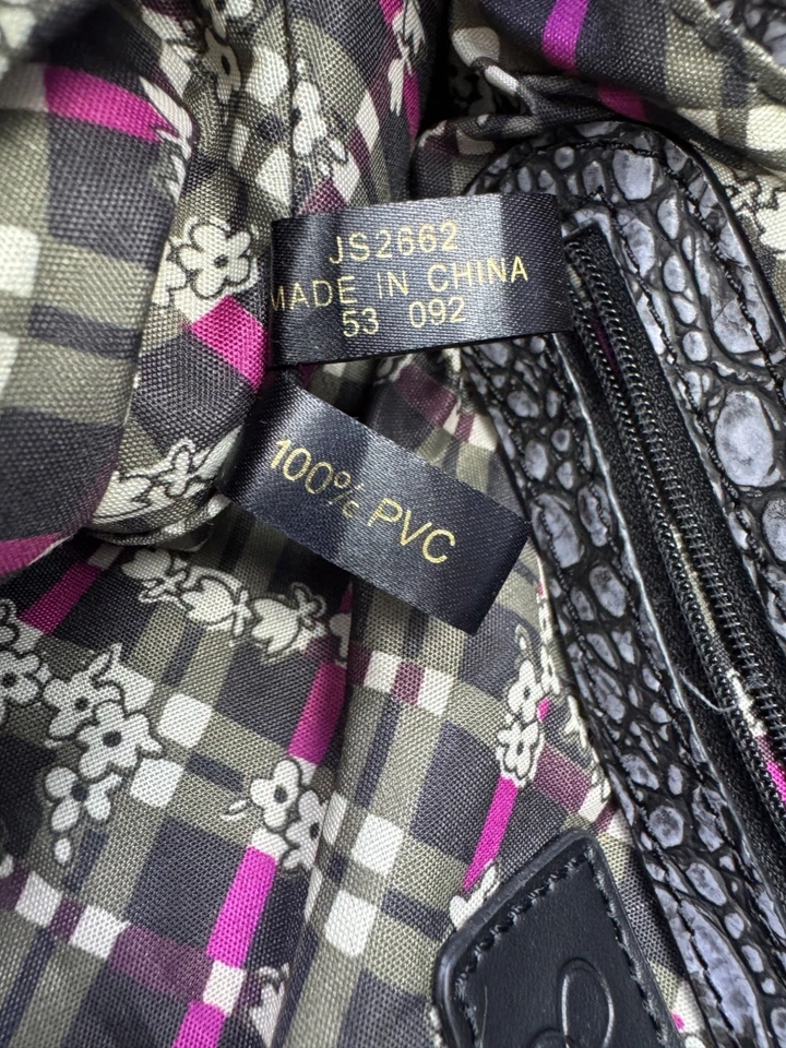 Jessica Simpson Handbag Boho Faux Vegan Crocodile Alligator Leather Tote Purse - Image 4 of 4