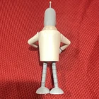 Bender Futurama Plastic Figure Animation Collectible Gray White Coat