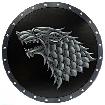 Viking Shield Medieval Stark Oak wolf Wooden shield