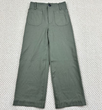 Maeve Anthropologie Colette Pants Womens26 Olive Green Crop Wide Leg Linen Blend