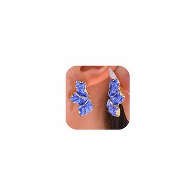 Irregular Flower Earrings Gold Petal Earring Floral Dorp Dangle Earrings Li - 02