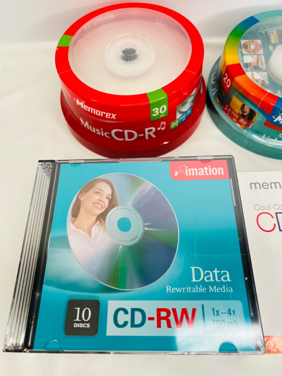 LOT OF 6 BLANK CDR and CDRW NOS/Brand New/Sealed Memorex/Verbatim