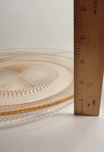 Pink Depression Glass Round Serving Tray 12.5" Wide - Picture 6 of 6