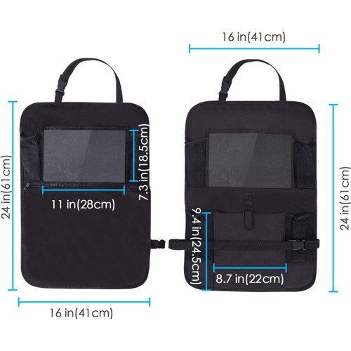 2x Bolsillo de respaldo Bolsa de asiento trasero Protección de respaldo Organizador de coche Asiento trasero - Imagen 9 de 15