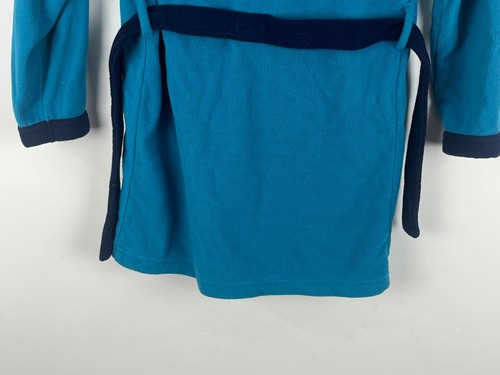 Disney Kids Bath Robe Size 6 Blue Long Sleeves Hooded Pockets Mickey Mouse - Picture 9 of 9