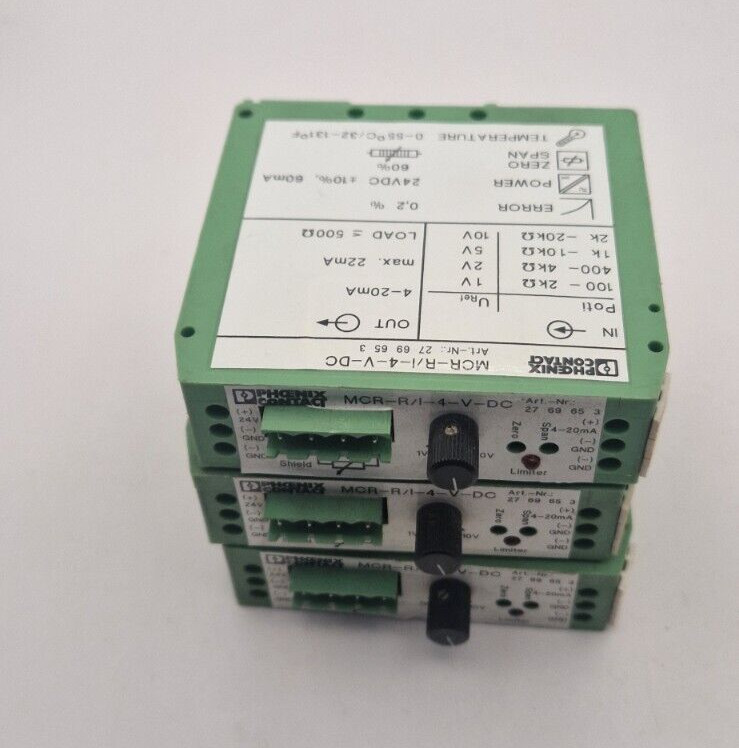 You buy 3 pieces of Phoenix Contact MCR-R/1-4-V-DC . Used but good condition