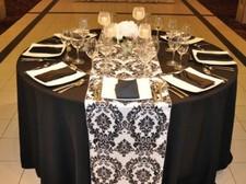 1 piece 108 x 12" Inch Damask Table Runner Flocked 3D Velvet Party Event Wedding