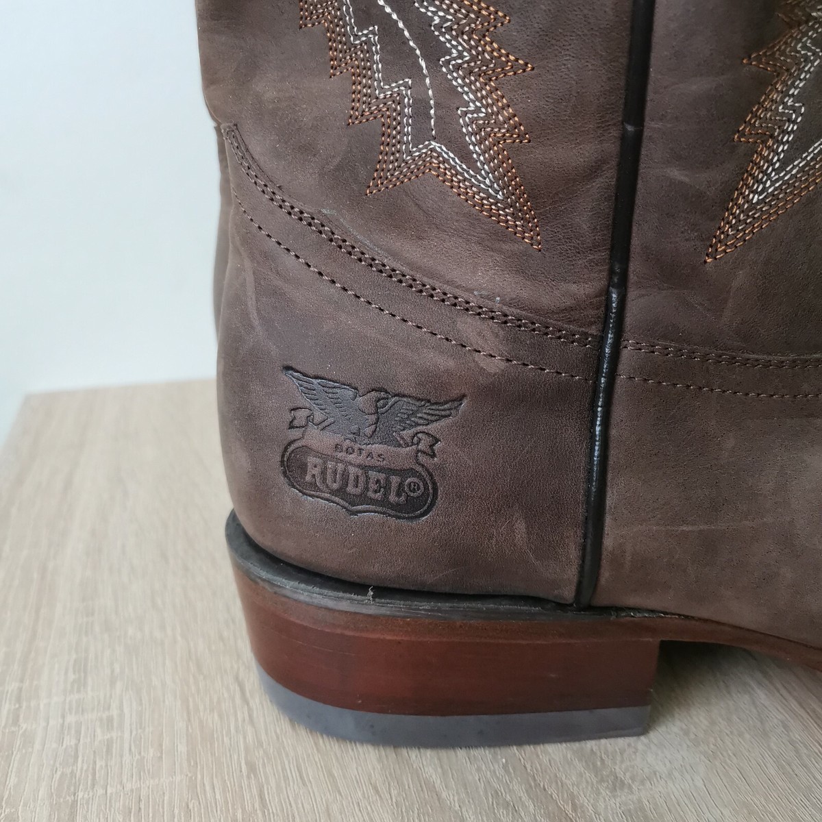 Rudel Rogers Leather Western Cowboy Boots Men