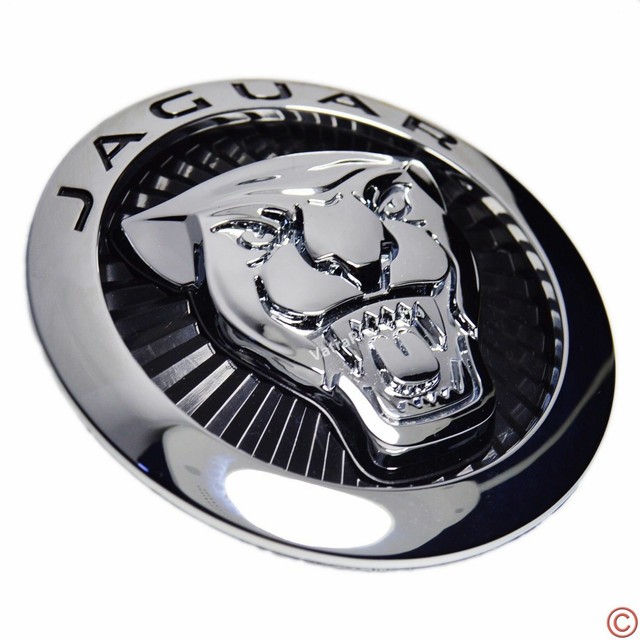 85mm For Jaguar Black Growler Radiator Front Grille Badge Nameplate
