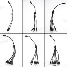 5.5x2.1mm 1 Female to 2 3 4 8 Male DC Power Splitter Plug Cable Supply connector