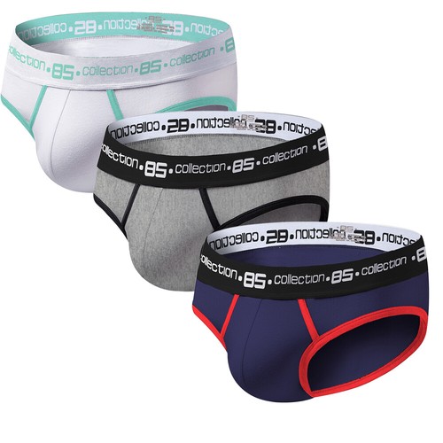 3PCS/Pack Men Briefs Underwear Cotton Mens Underpants Man Panties Low Waist - Imagen 14 de 15