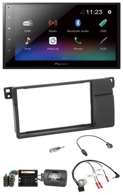 Pioneer USB Bluetooth DAB 2DIN Steering Wheel Car Stereo for BMW 3 Series E46 00-06 Quadlock