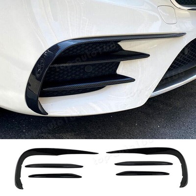 For Mercedes-Benz E-Class E 300 Sport Sedan 2017-20 Carbon Look Front Wind Knife