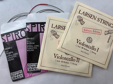 Authentic Cello Strings Set 4/4 Spirocore Tungsten G,C -Larsen Soloist A,D MED