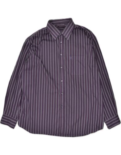 Roccobarocco Herrenhemd Größe 47 2XL lila gestreift Baumwolle klassisch PC10 - Bild 1 von 3