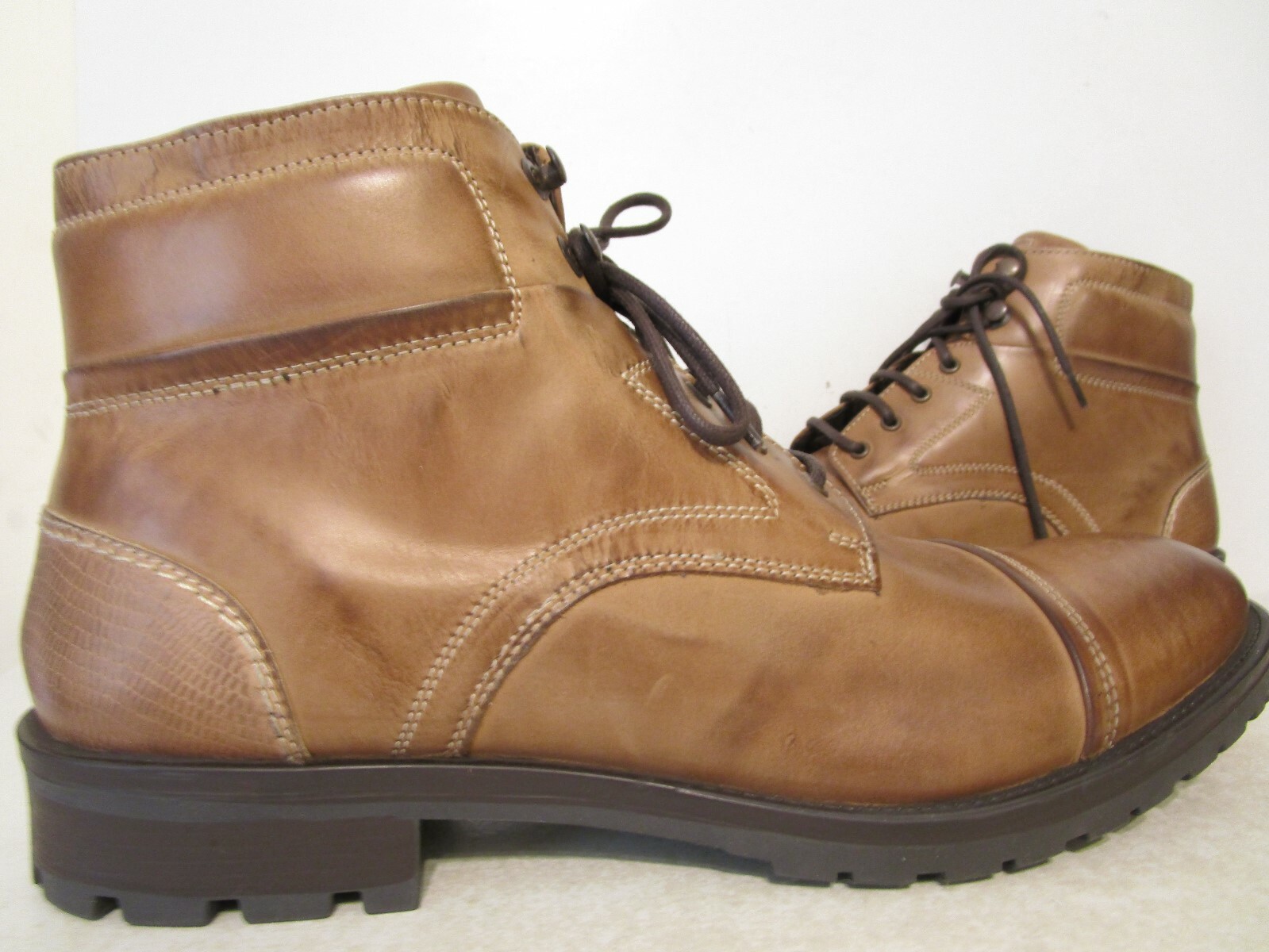 GBX Mens Bro 09150 Leather Casual Work Side Zip Ankle Boots Tan 10 11.5 12 13 M eBay