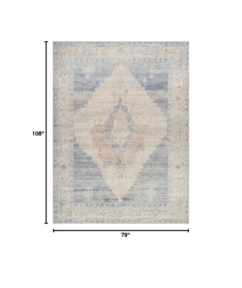 Alfombra Livabliss x Becki Owens Luca Medallion, 6'7" x 9', peltre 6'7" x 9' Foto 2 de 4