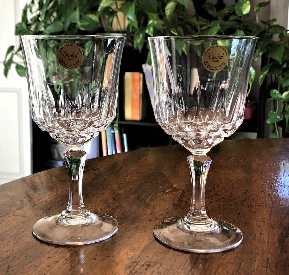 Salem French 24% Lead Crystal 8oz. Footed Water Glasses, 6 1/4" Tall (Set  of 2) | eBay