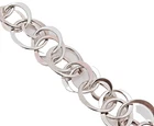 925 Sterling Silver Vintage Bracelet Solid Intricate Linked Rings  BT10417