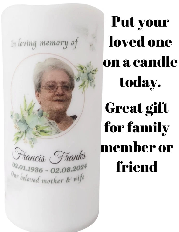 Vela LED Personalizada Sin Llama Celebración de la Vida en Amoroso Memoria Ser querido Foto 4 de 4