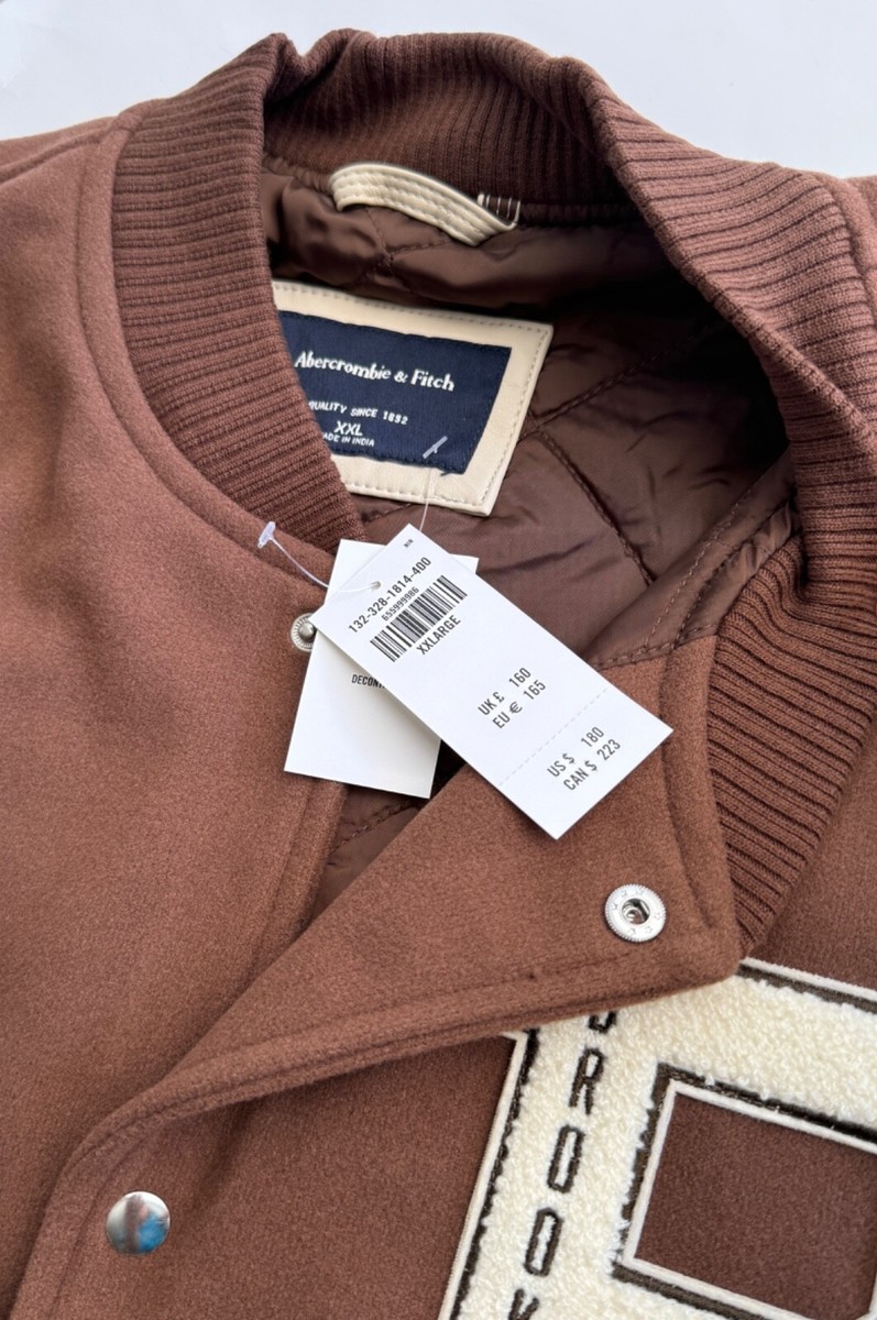 NWT ABERCROMBIE & FITCH A&F MEN'S Varsity Bomber Jacket NWT ABERCROMBIE & FITCH A&F MEN'S Varsity Bomber Jacket