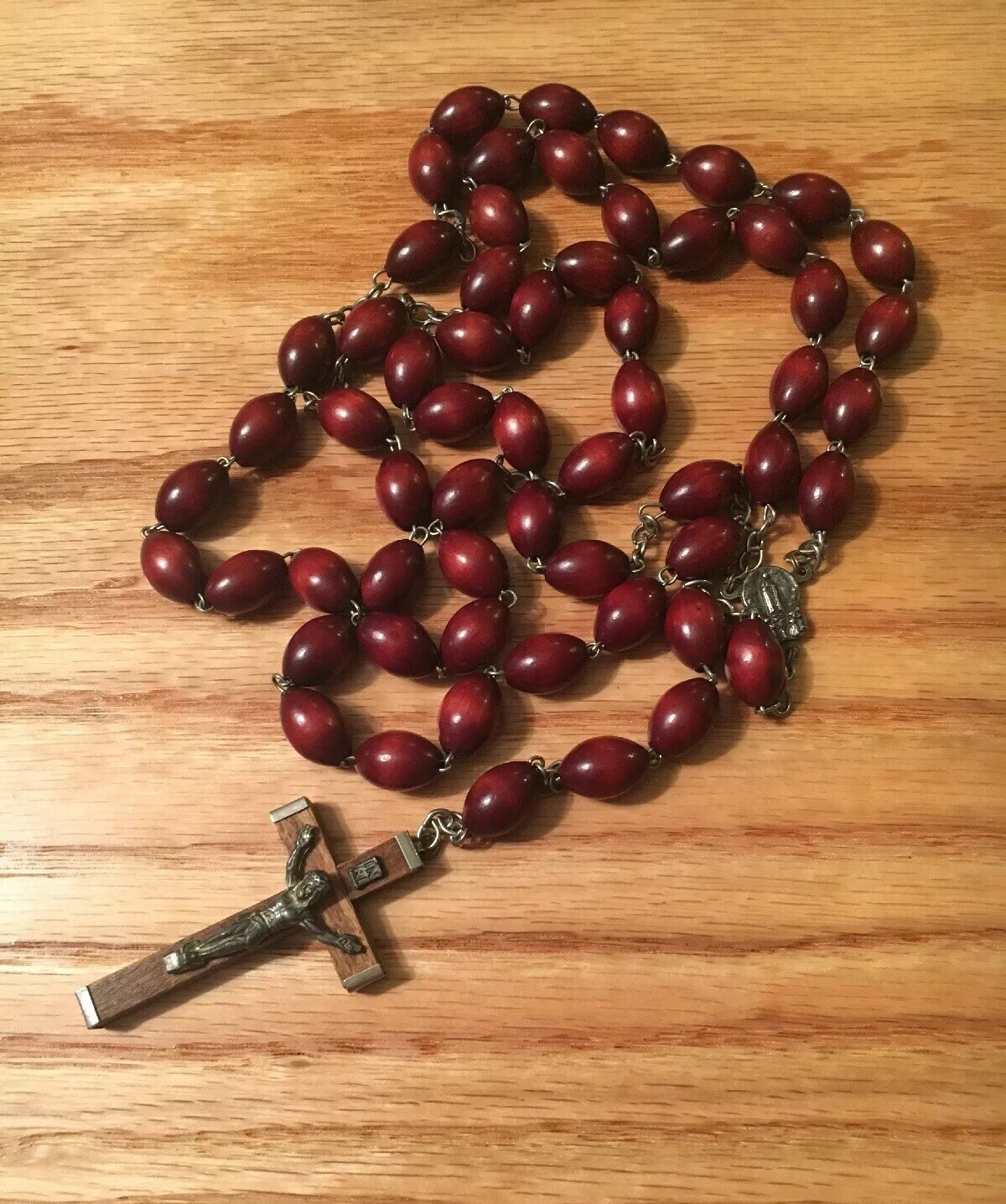 Vintage Catholic Traditional Rosary Extra Large Wooden Prayer Beads eBay