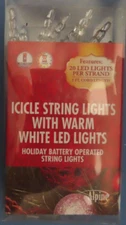 Christmas Lights, 2 Ft 20 LED Icicle String Lights Battery Operated