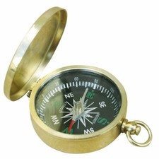 Kompass Taschenkompass aus Messing mit Ring und Deckel  &Oslash; 4,5cm maritime Deko