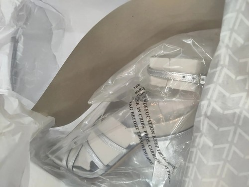 Marc Fisher Mledalyn Silver Ankle Strap heels Sandals Size 7.5 - Picture 11 of 11