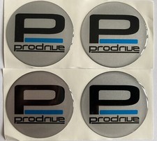ALLOY WHEEL PFF7 GT1 PRODRIVE DOMED RESIN CENTRE CAP STICKERS X4 SILVER 60MM