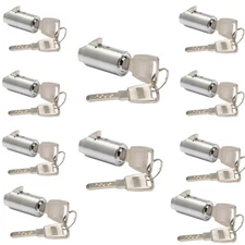 10 Brass Dimple Lock Cylinders for Vending Machine T-Handle Keyed Alike